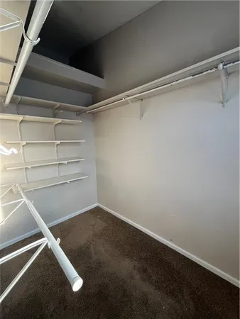 a view of an empty walk in closet