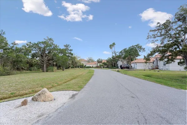 a view of a house with a yard and a large tree