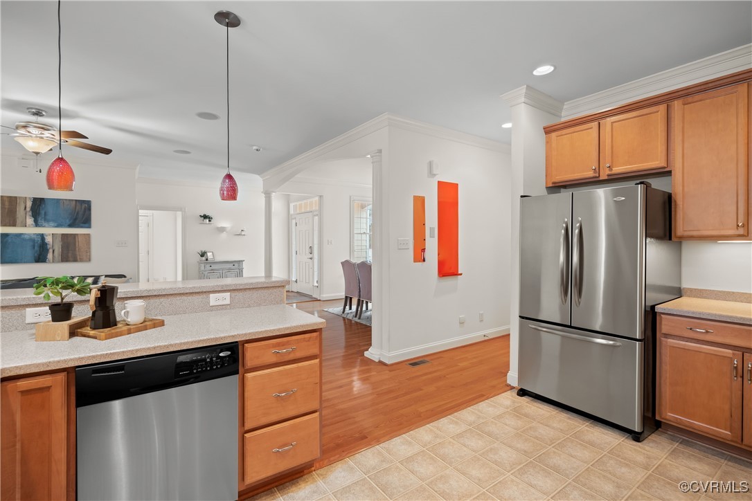 9037 Amberhill Loop Chesterfield, VA 23236 - Photo 21 of 47 a kitchen with granite countertop a refrigerator and a sink