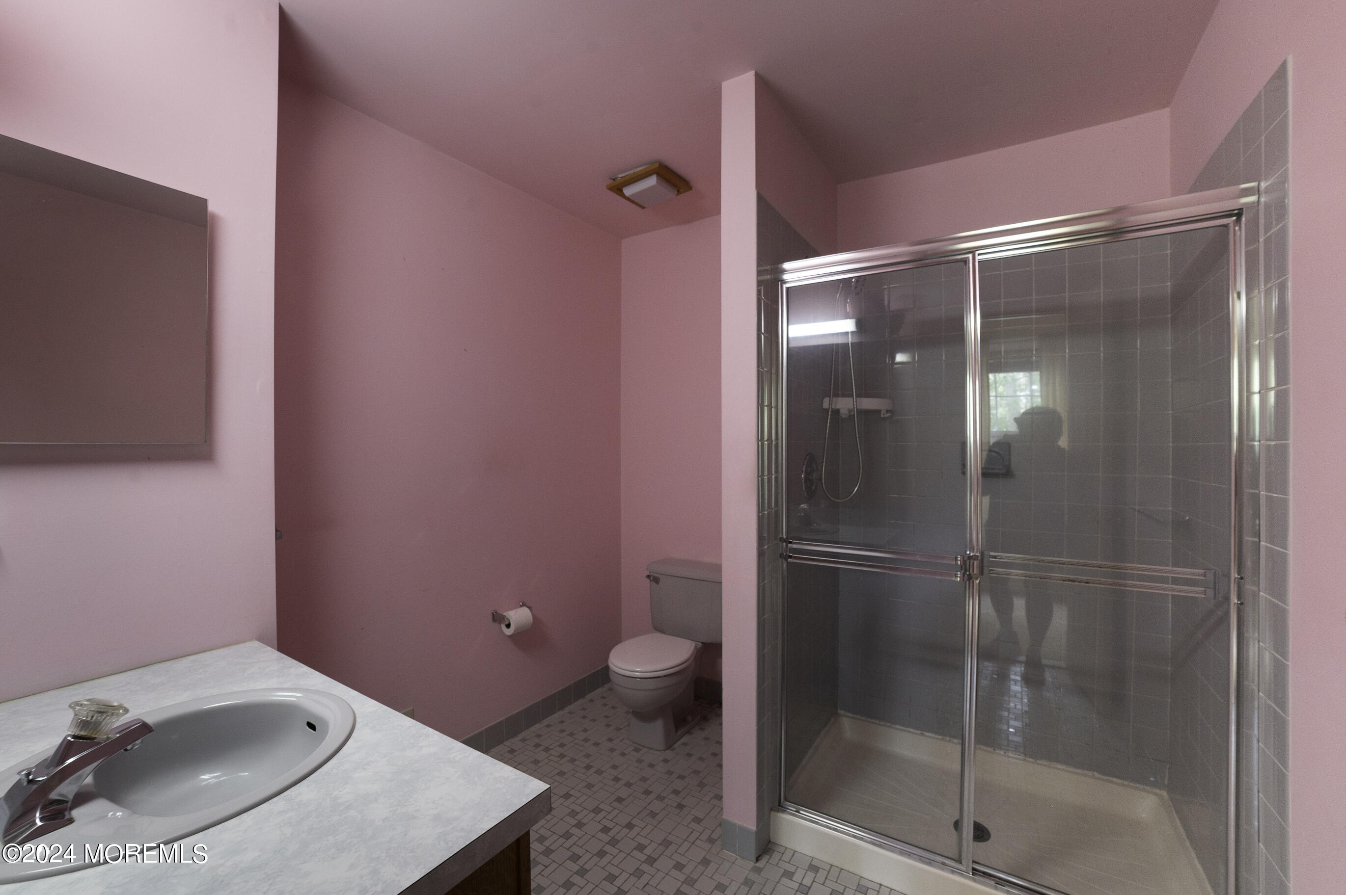 179 Wells Mill Road Waretown, NJ 08758 - Photo 19 of 28 a bathroom with a granite countertop sink toilet and shower