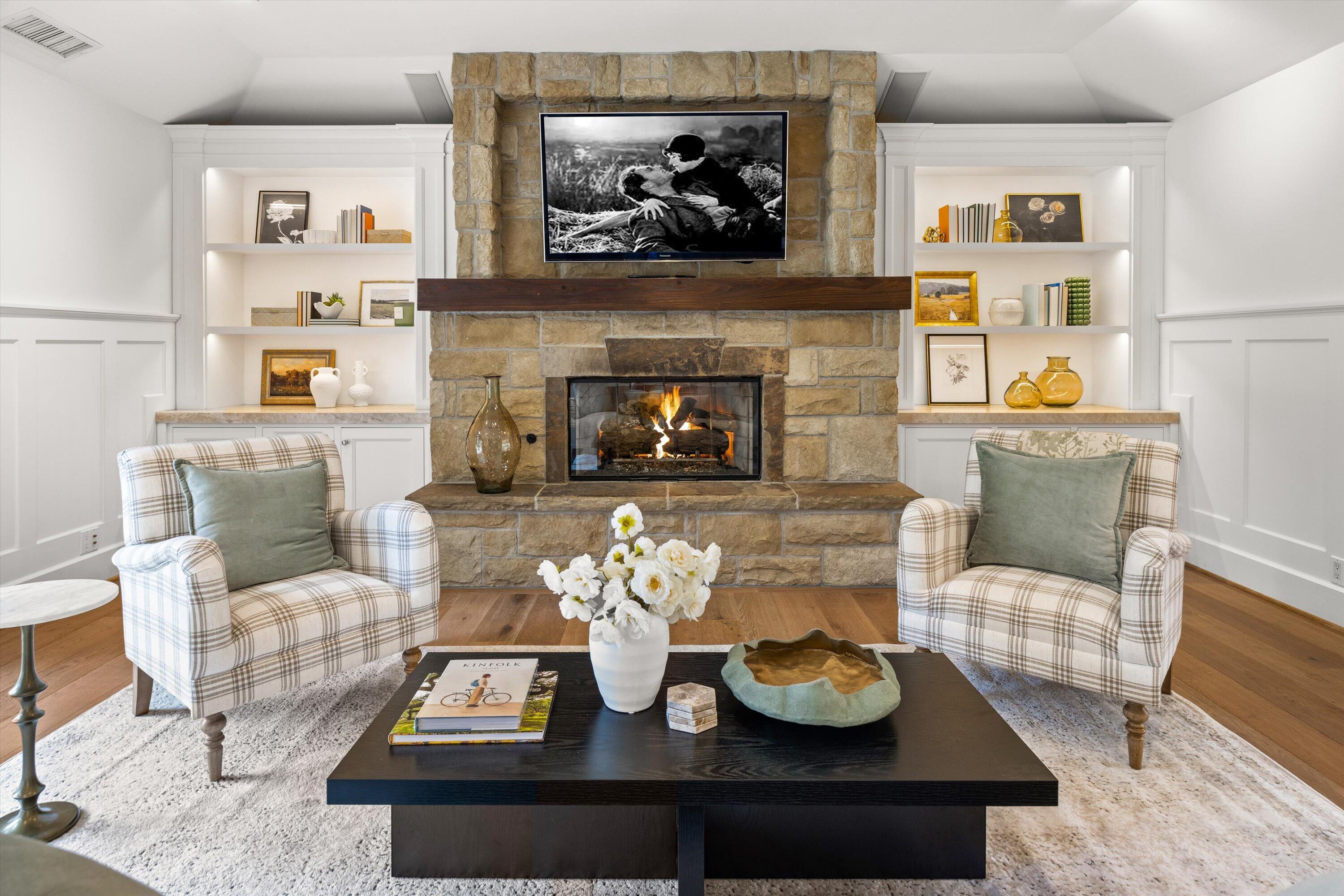 155 Santa Isabel Lane Montecito, CA 93108 - Photo 4 of 37 a living room with furniture and a fireplace