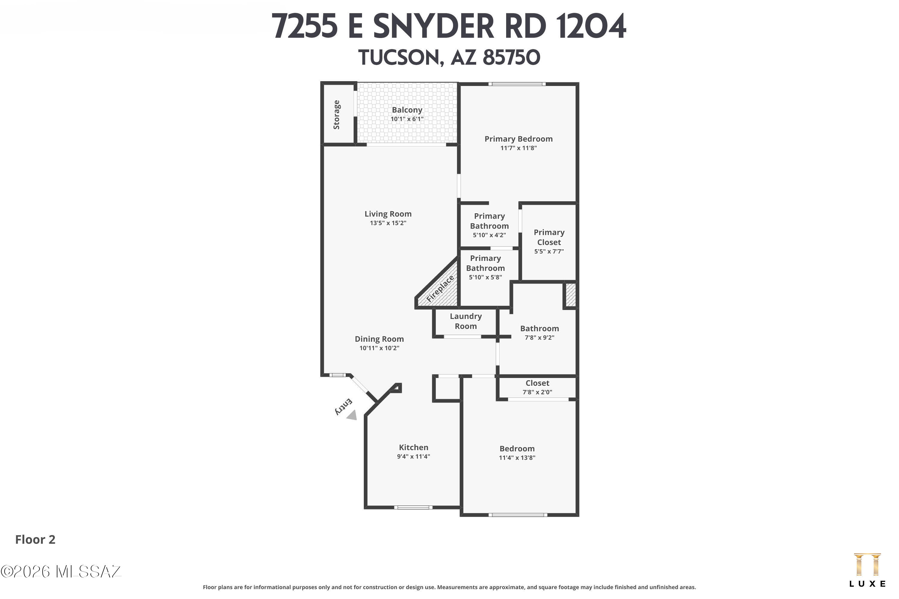 7255 East Snyder Road, Unit 1204 Tucson, AZ 85750 - Photo 50 of 50 Floorplan