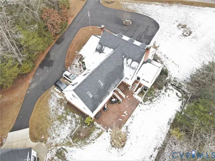 an aerial view of a house