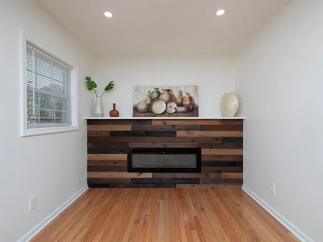 a view of entryway with wooden floor