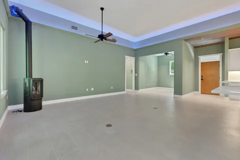 a view of a livingroom with a staircase