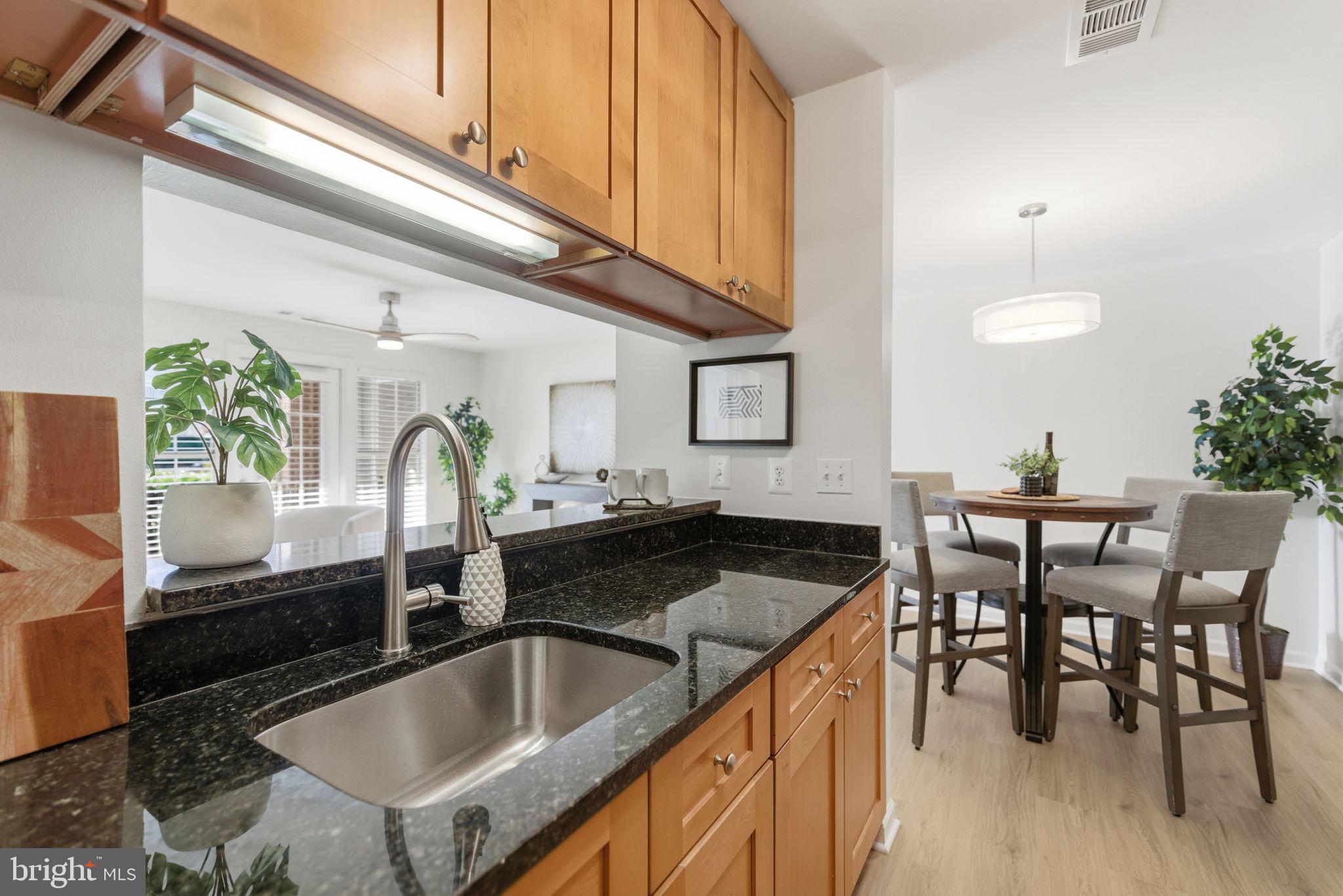 20963 Timber Ridge Terrace, Unit 103 Ashburn, VA 20147 - Photo 11 of 32 a kitchen with granite countertop a sink and cabinets