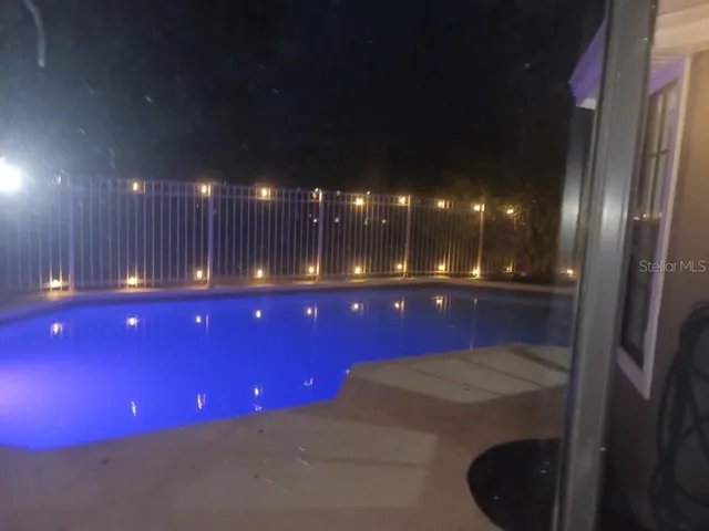 a view of a lobby room with a projector