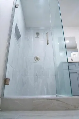 a bathroom with a shower