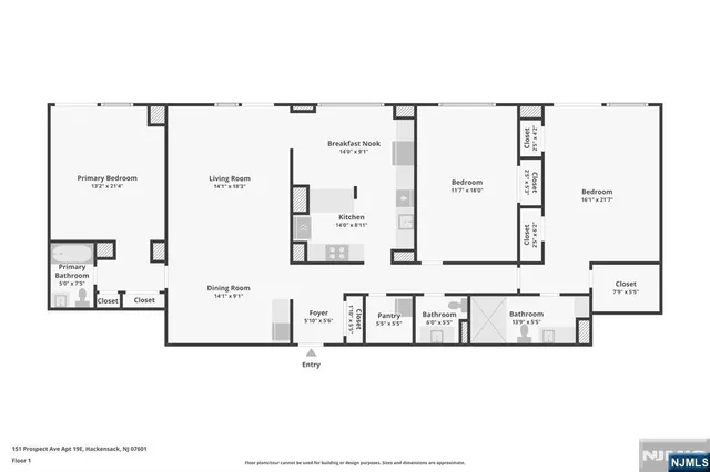 $510,000 | 151 Prospect Avenue, Unit 19E, Hackensack, NJ 07601