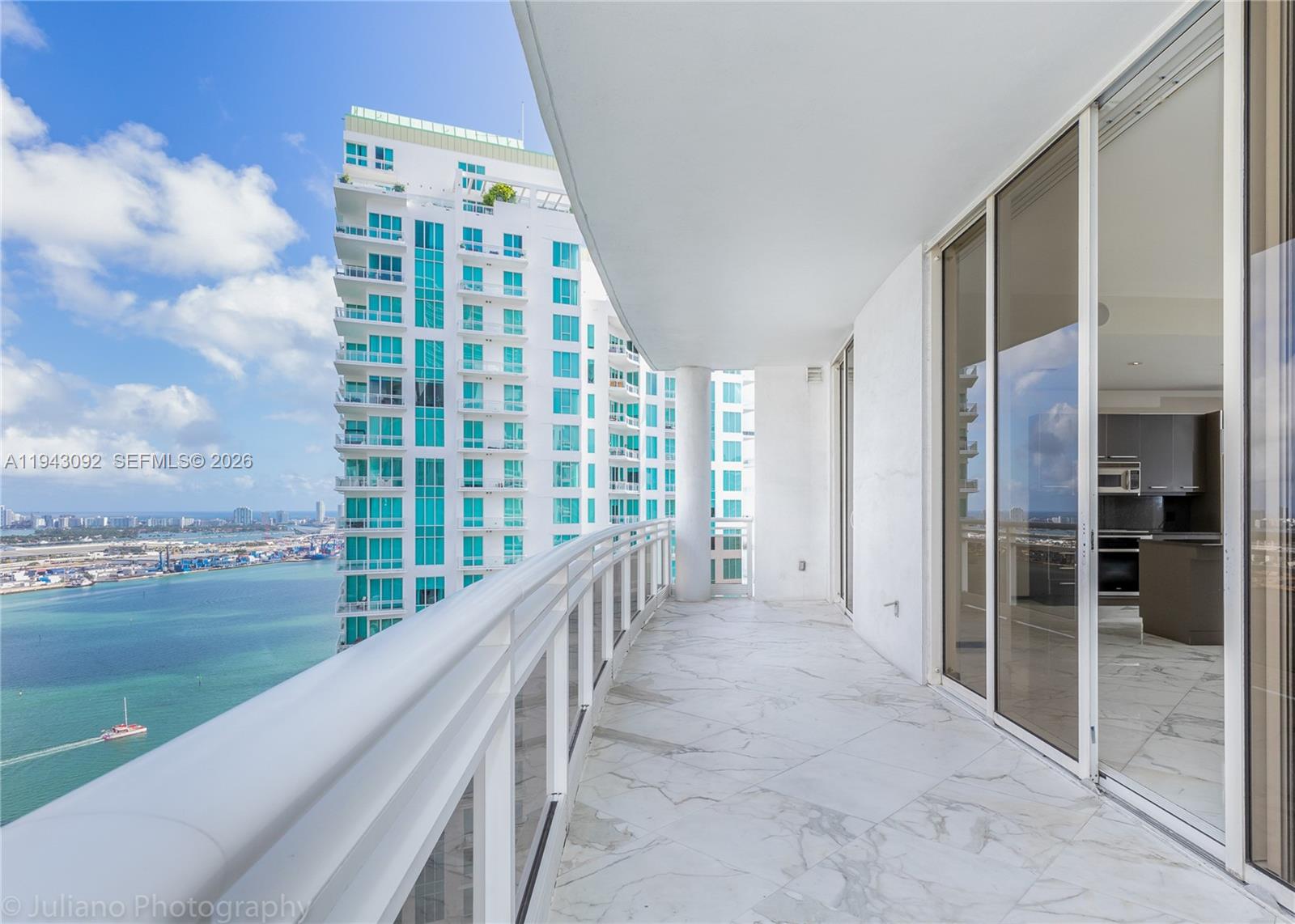 901 Brickell Key Boulevard, Unit 3407 Miami, FL 33131 - Photo 24 of 44 a view of balcony with ocean view