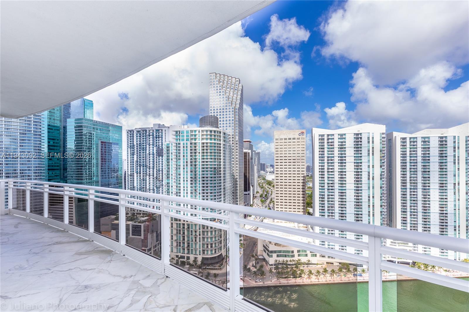 901 Brickell Key Boulevard, Unit 3407 Miami, FL 33131 - Photo 25 of 44 a view of a balcony with city view