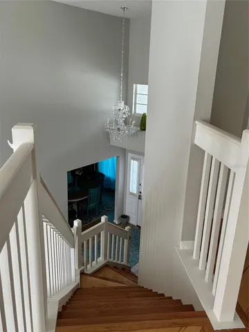 a view of entryway with wooden floor