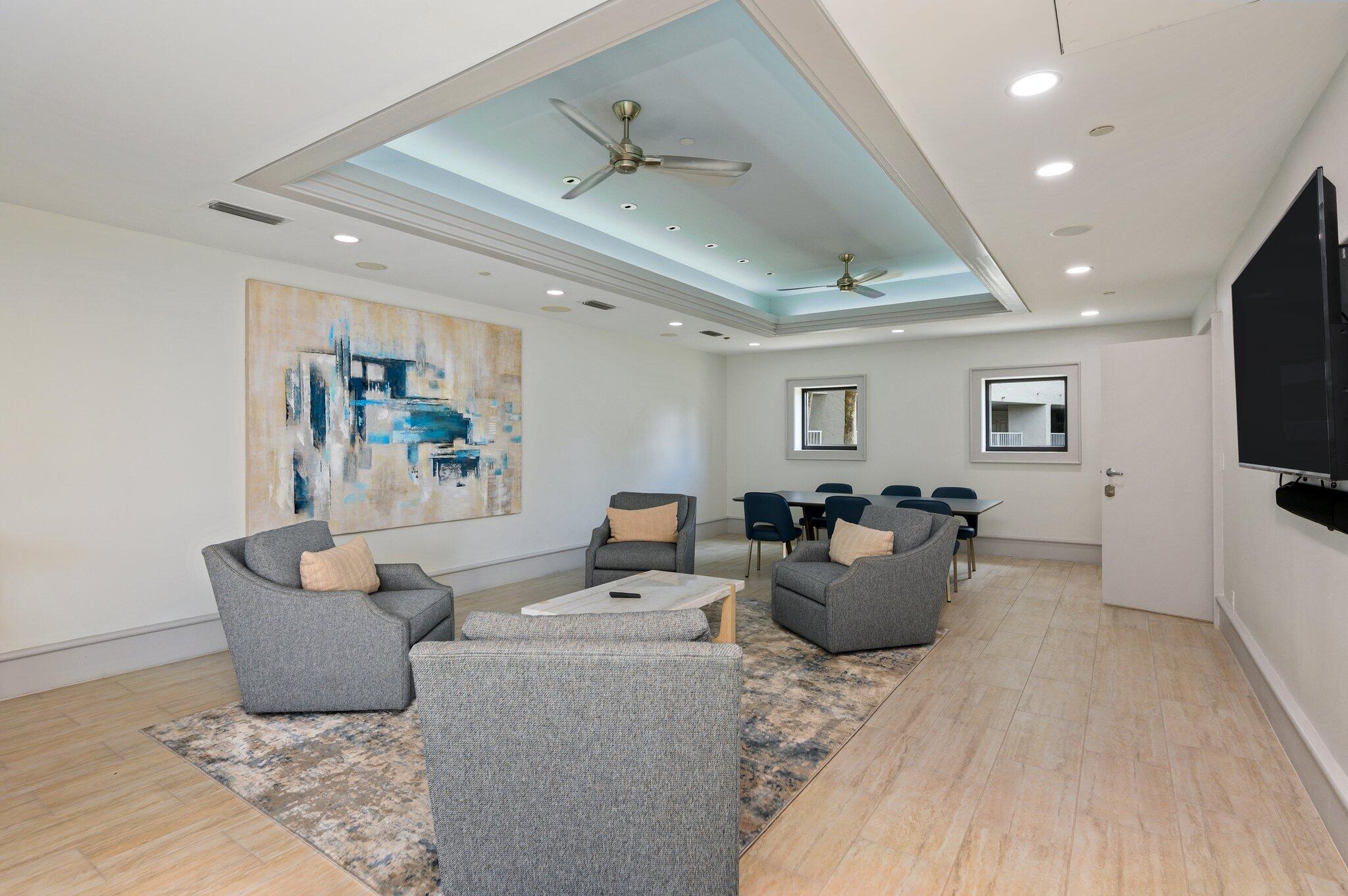 4277 Beachside 2, Unit 4277 Miramar Beach, FL 32550 - Photo 33 of 71 a living room with furniture and a flat screen tv