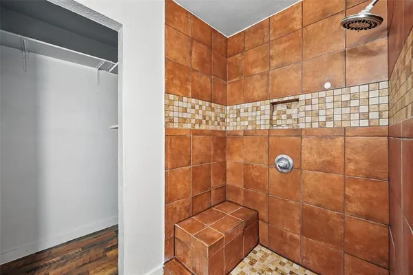 a bathroom with a shower