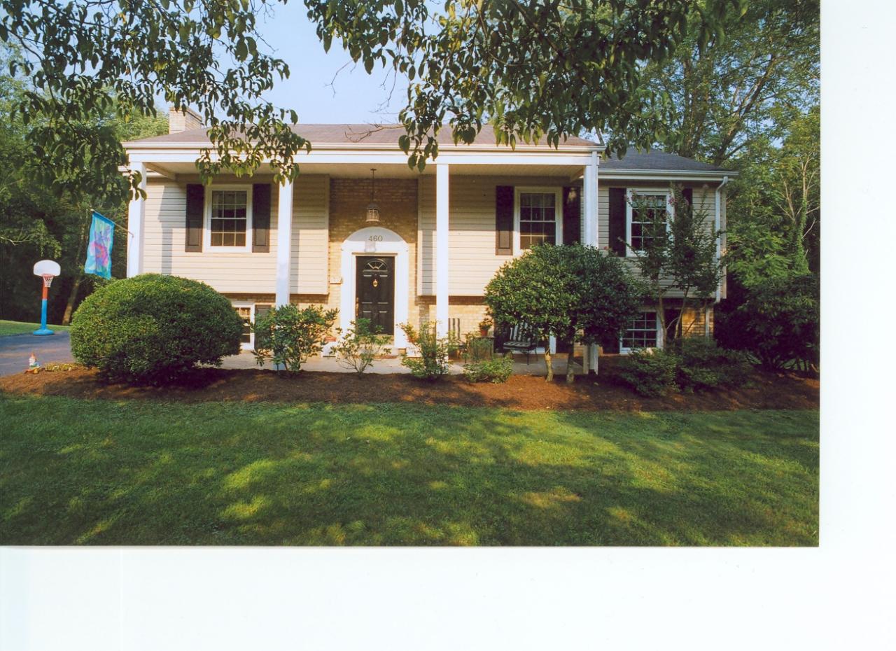 a house view with a garden space