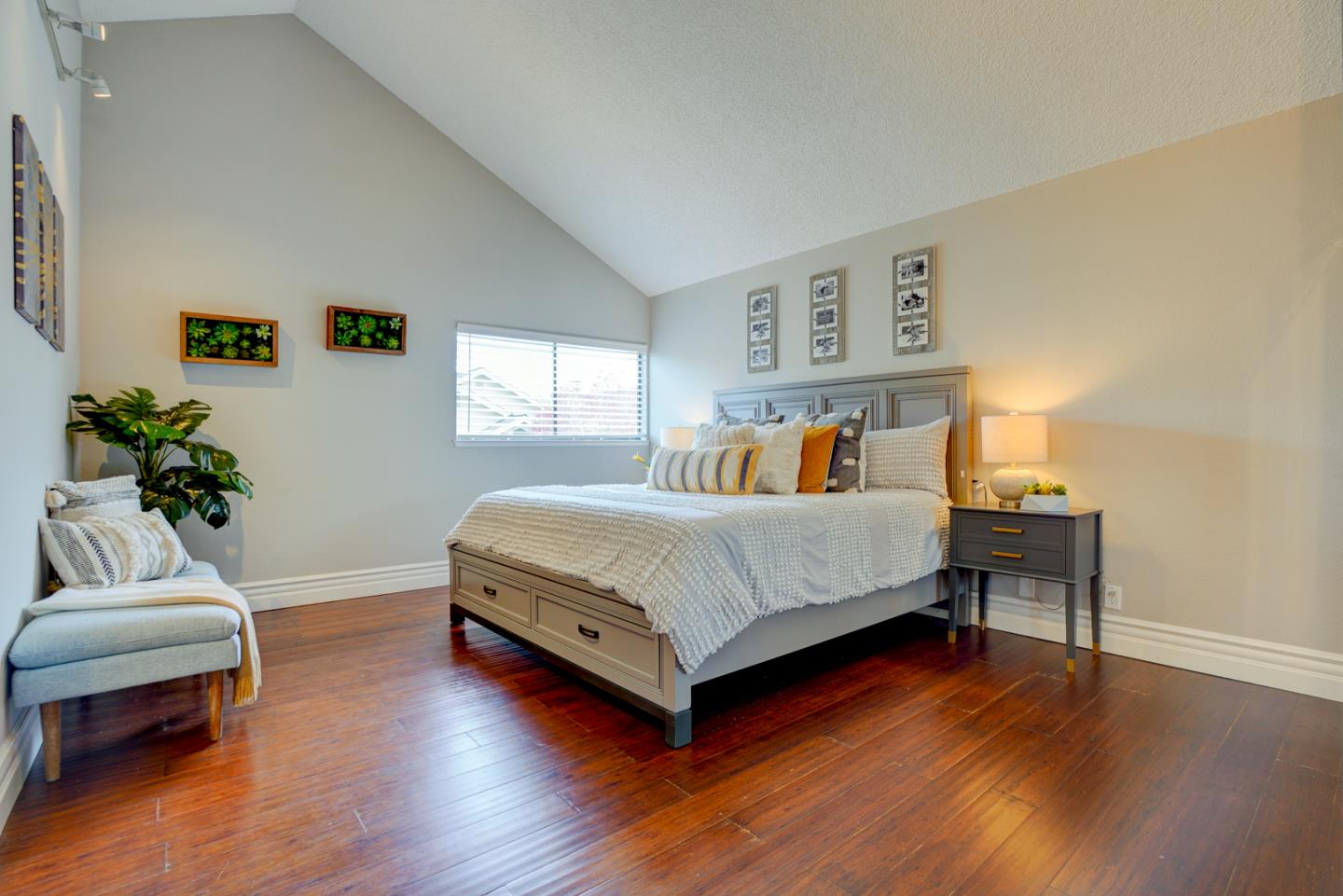 44 Redding Road Campbell, CA 95008 - Photo 21 of 51 a bedroom with a bed and wooden floor