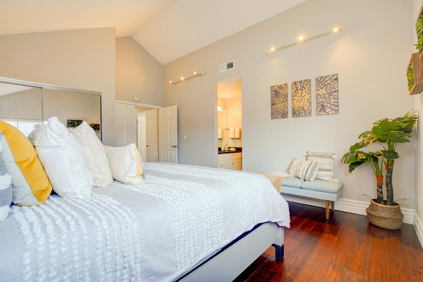 44 Redding Road Campbell, CA 95008 - Photo 24 of 51 a bedroom with a bed and wooden floor