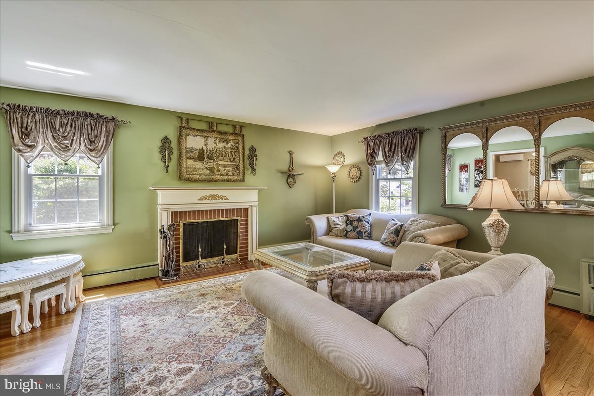 Spacious Living Room with Hardwood Floors