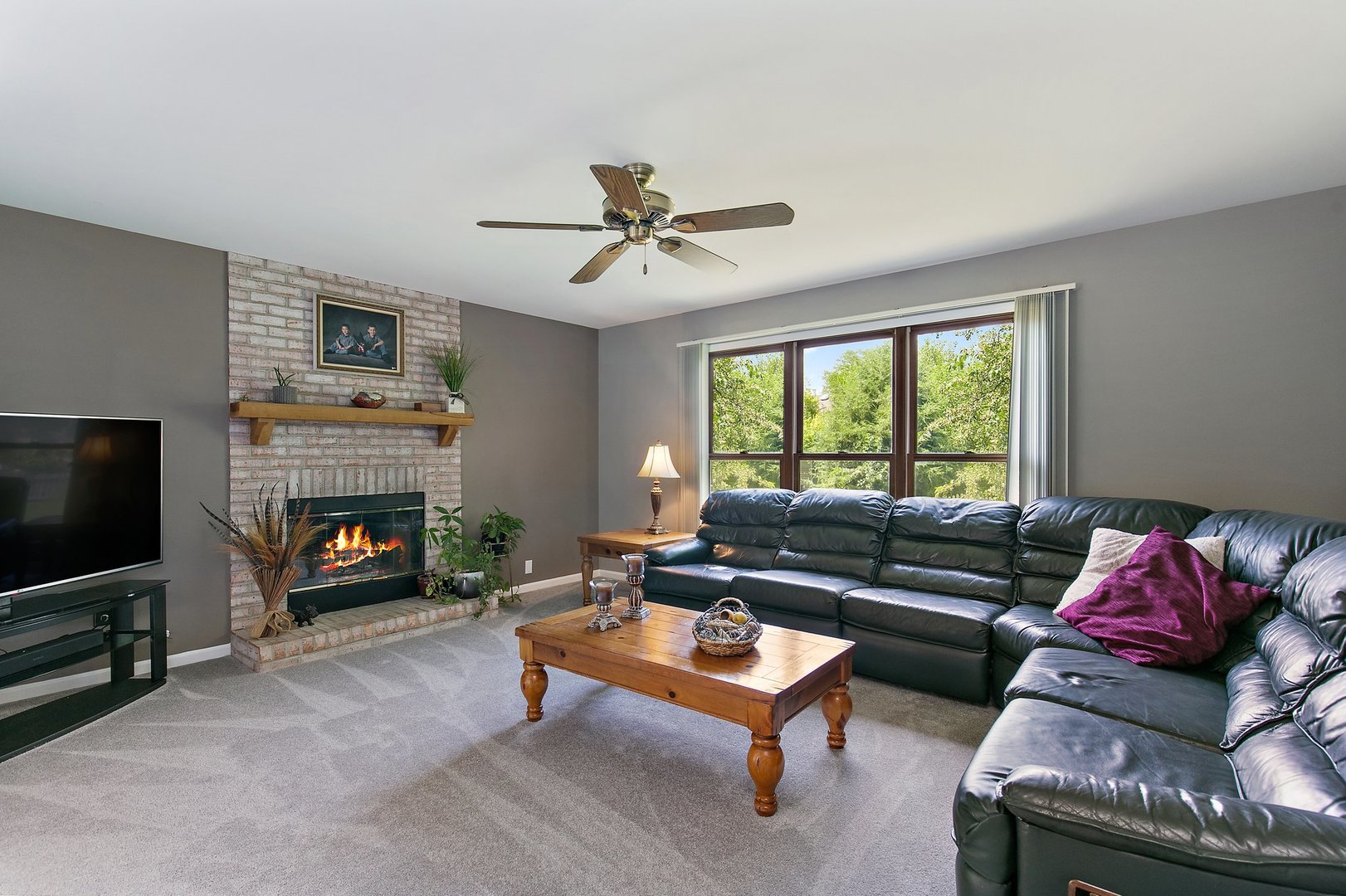 1010 Wakefield Drive Elgin, IL 60120 - Photo 11 of 32 a living room with furniture a flat screen tv and a fireplace
