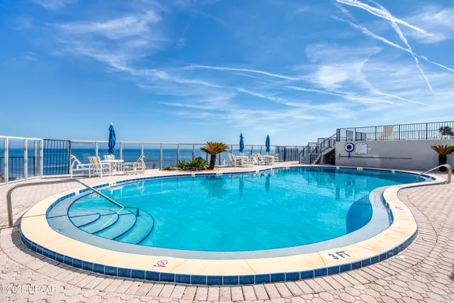 a view of balcony with ocean view