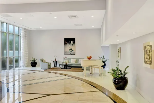 a view of a living room with a chandelier