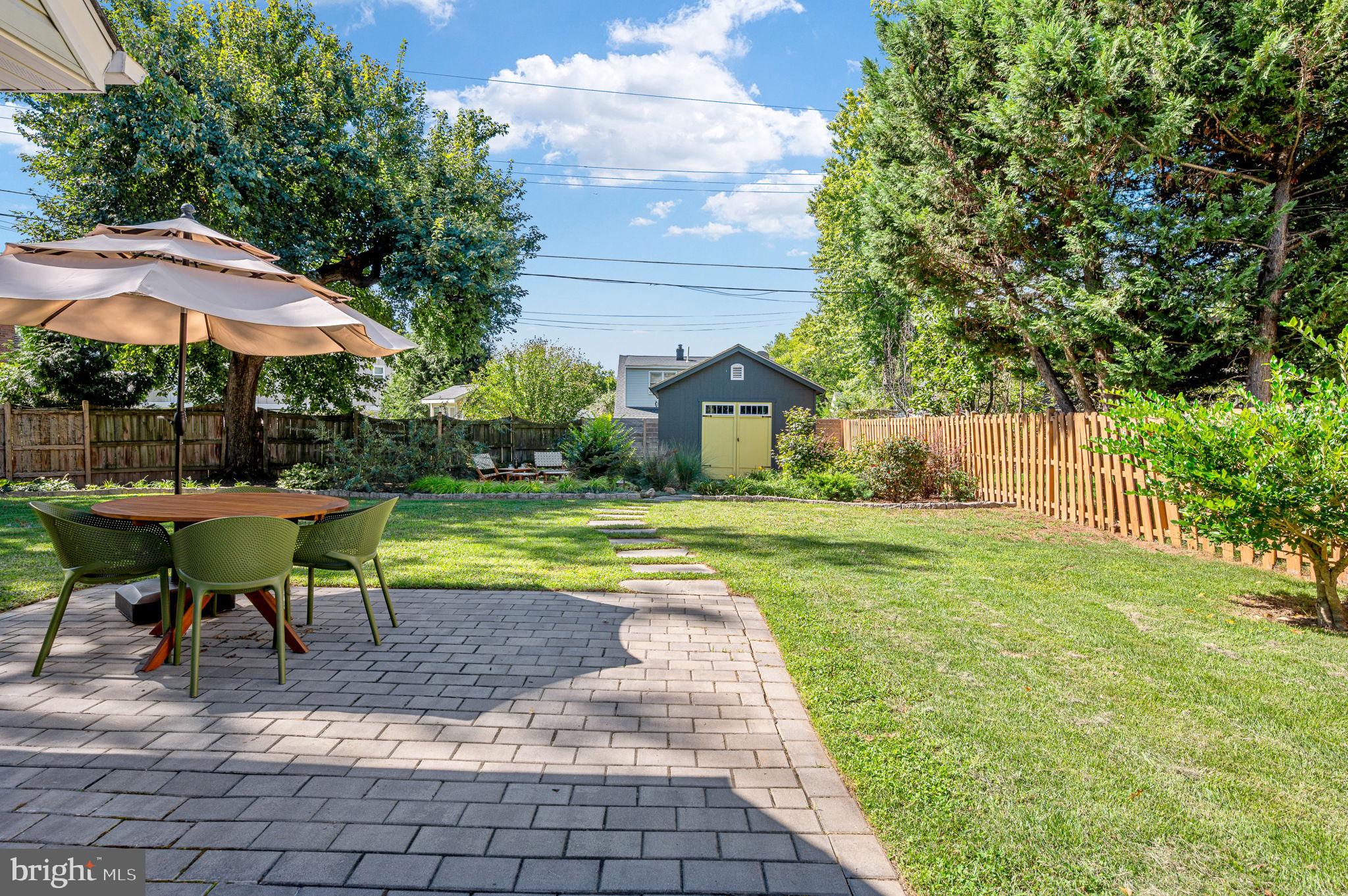 Huge backyard with shed and fence