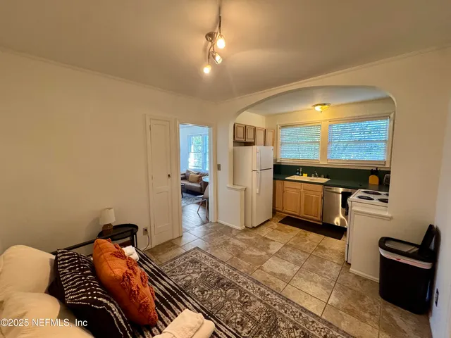 a living room with furniture