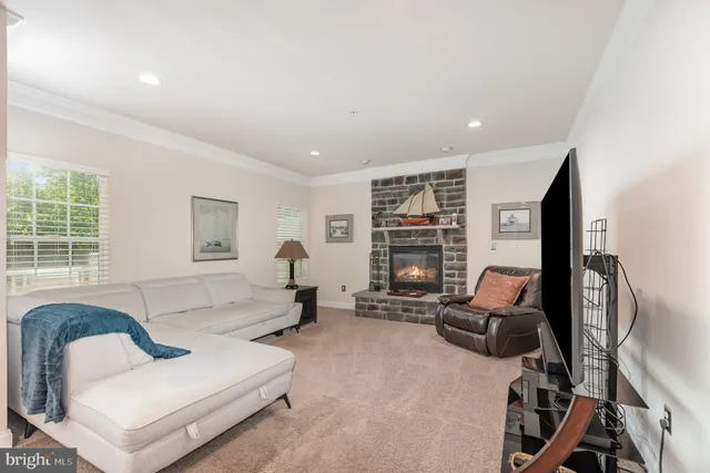 a living room with furniture and a couch