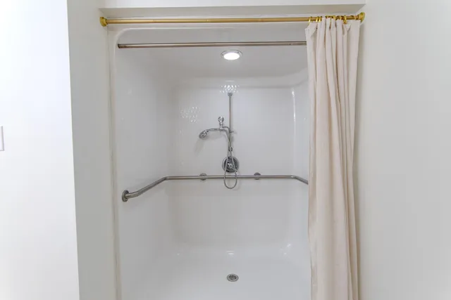 a bathroom with a shower