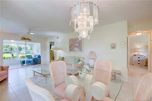 a view of a swimming pool and an outdoor space