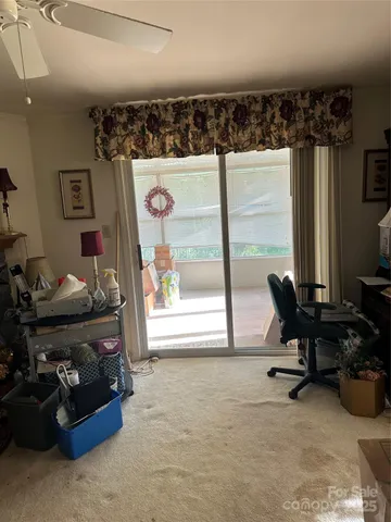 a view of workspace with a window