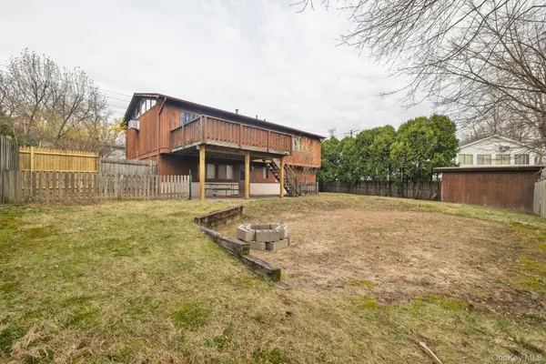 a building outdoor space with seating