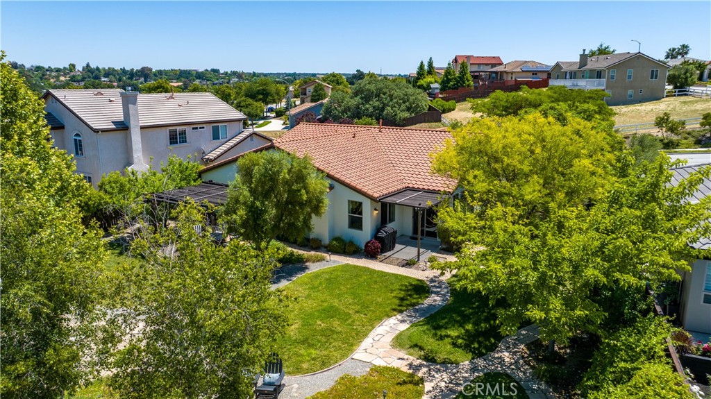 669 Red Cloud Road Paso Robles, CA 93446 - Photo 50 of 61 an aerial view of a house with a yard and lake view