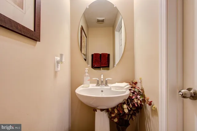 a view of a hallway with painted walls