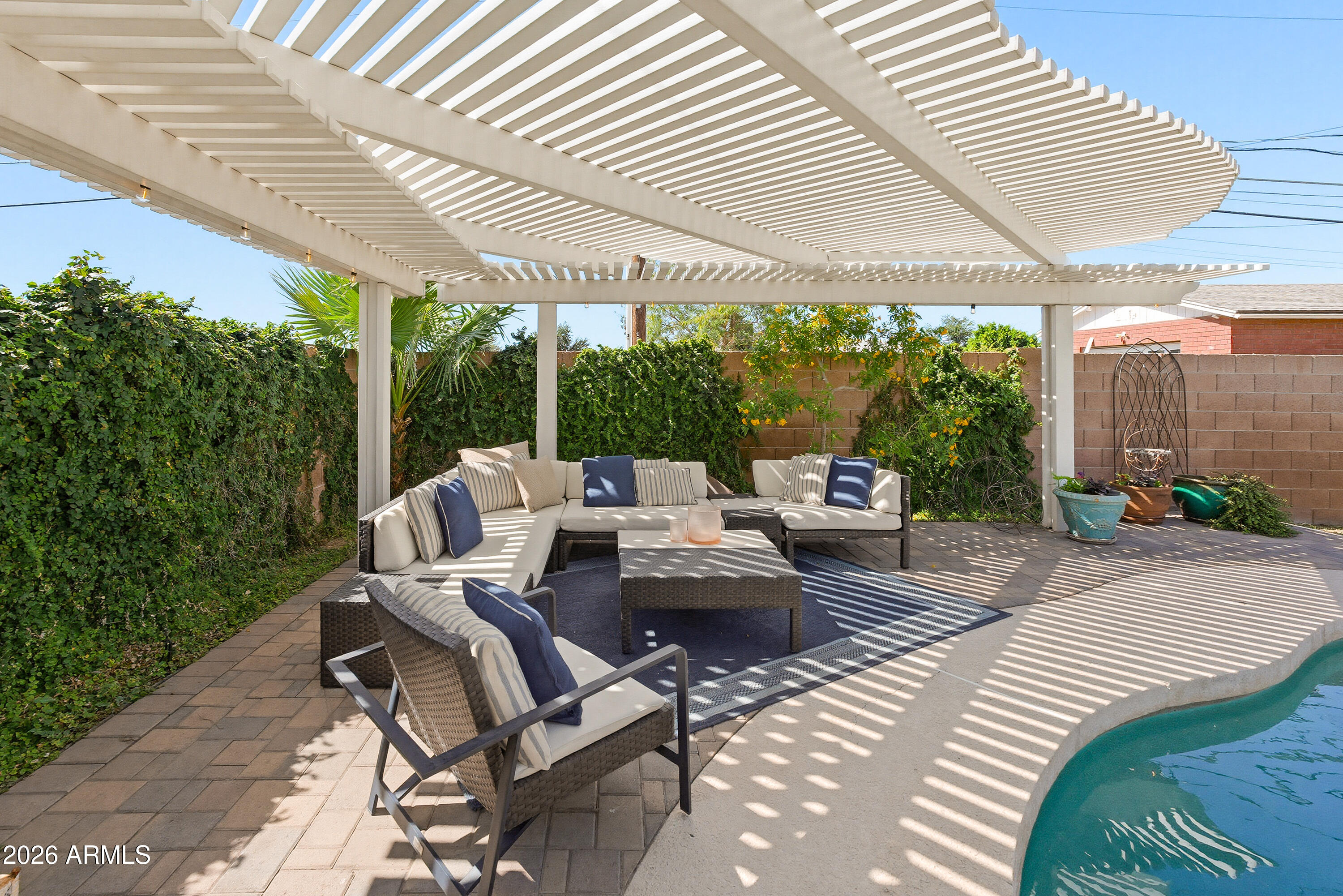 1603 West Rovey Avenue Phoenix, AZ 85015 - Photo 32 of 39 Built-In Pergola Chilling Area