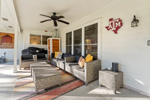 a living room with furniture