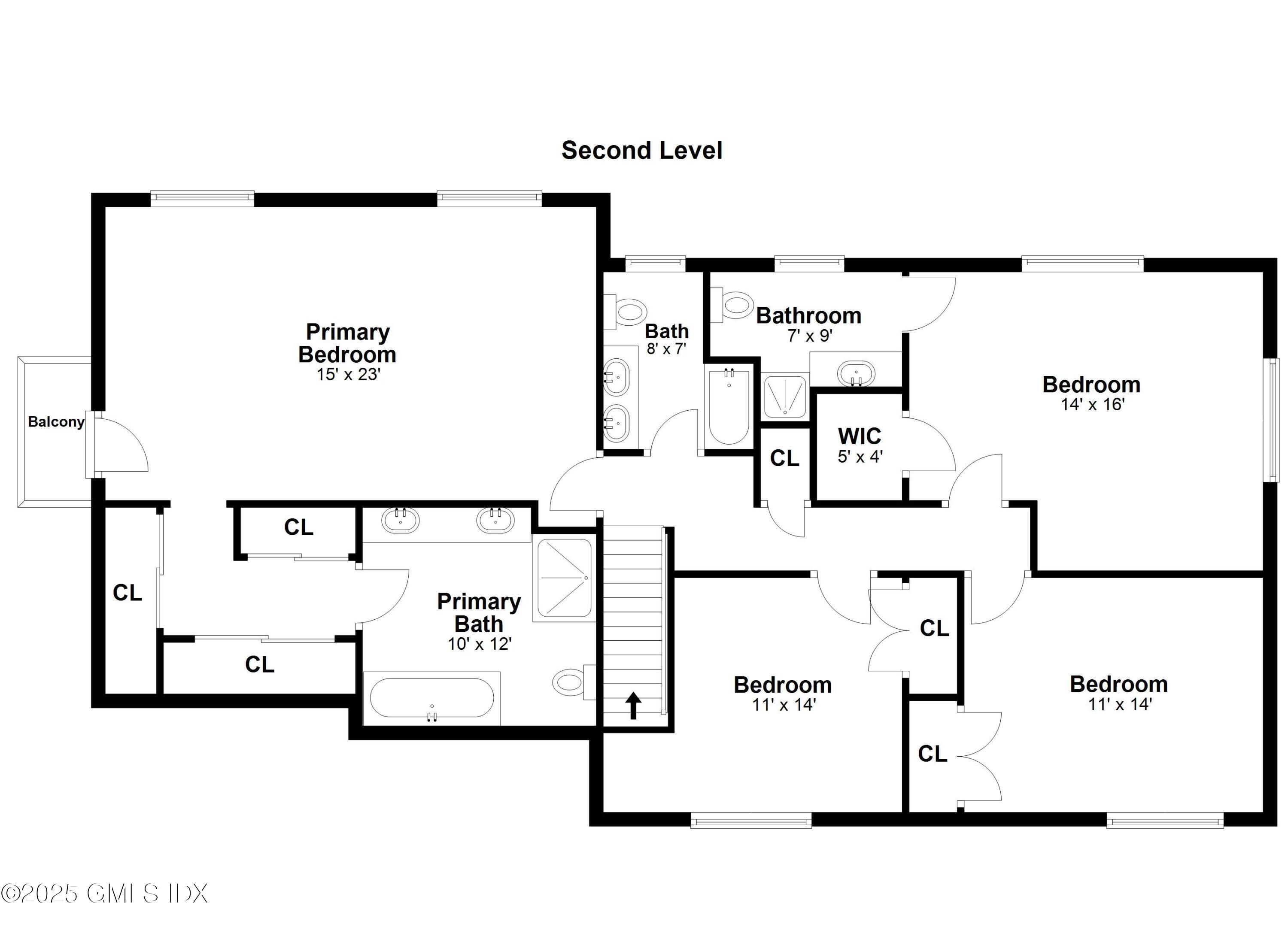 38 Bedford Road Greenwich, CT 06831 - Photo 32 of 33 Second level floor plan