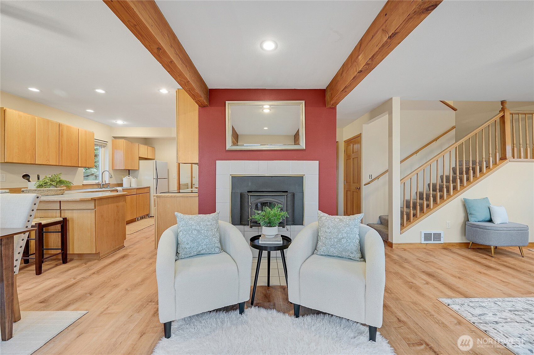320 North Street Sequim, WA 98382 - Photo 11 of 40 a living room with furniture and a fireplace