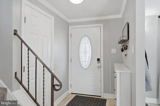 a view of a hallway with windows