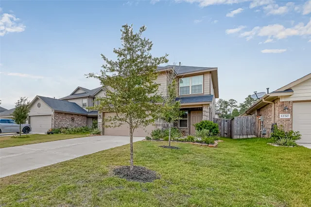 a house that has a tree in front of it