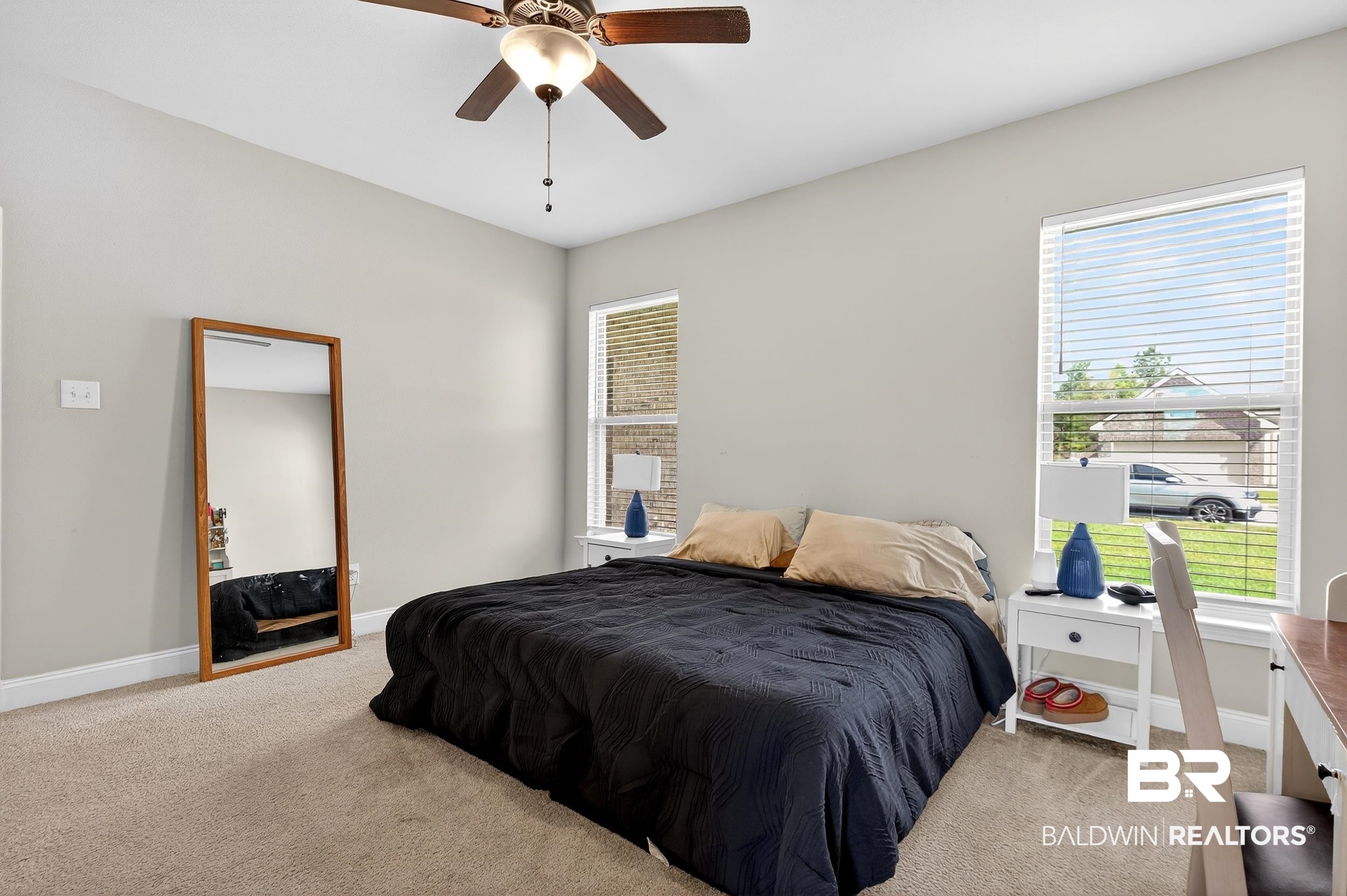 1084 Stella Road Foley, AL 36535 - Photo 17 of 31 Bedroom with light carpet and a ceiling fan