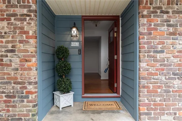 a view of a door of the house