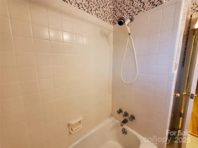 a bathroom with a shower and a bathtub