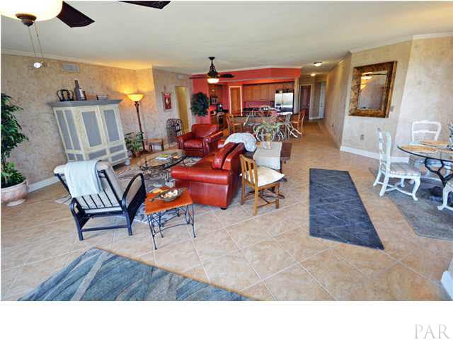 Living room is open to the kitchen