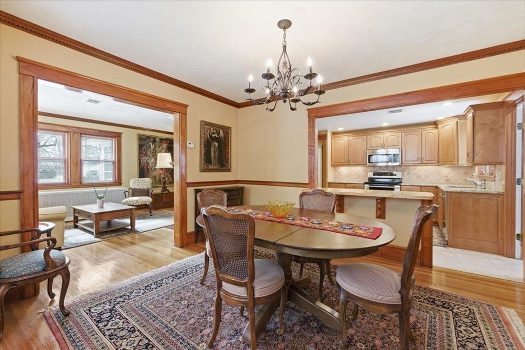 7 West Street Needham, MA 02494 - Photo 10 of 36 a view of a dining room with furniture window and wooden floor