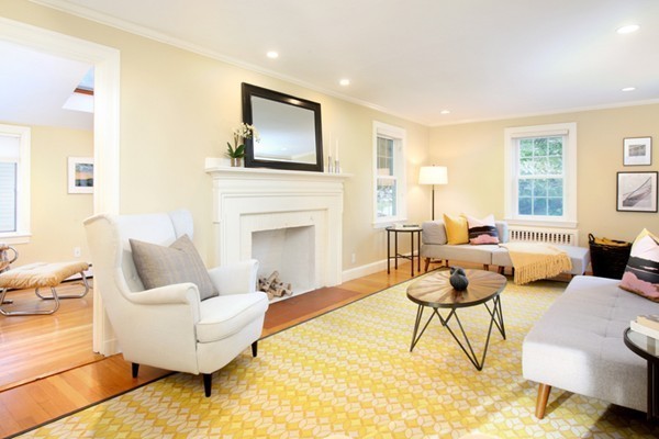 29 Parker Road Needham, MA 02494 - Photo 3 of 14 a living room with furniture and a fireplace