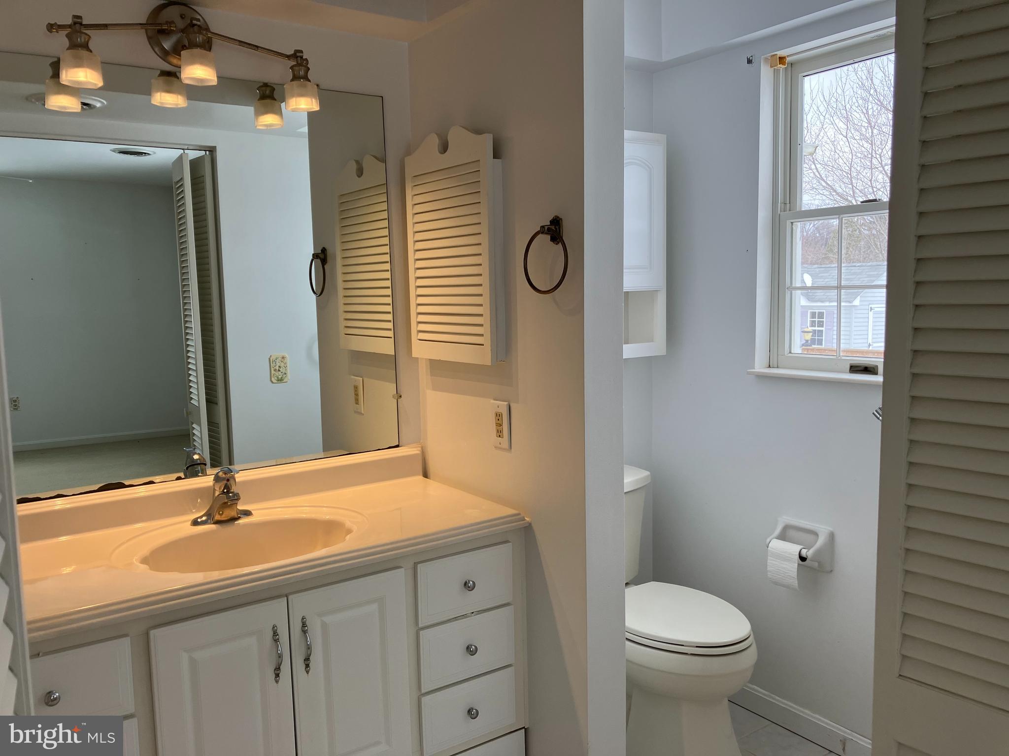 21336 Haven Road Rock Hall, MD 21661 - Photo 14 of 29 a bathroom with a sink a toilet and a mirror