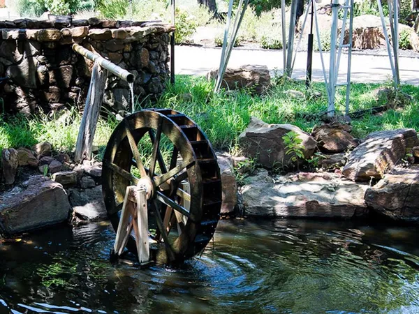 a garden view with a lake view