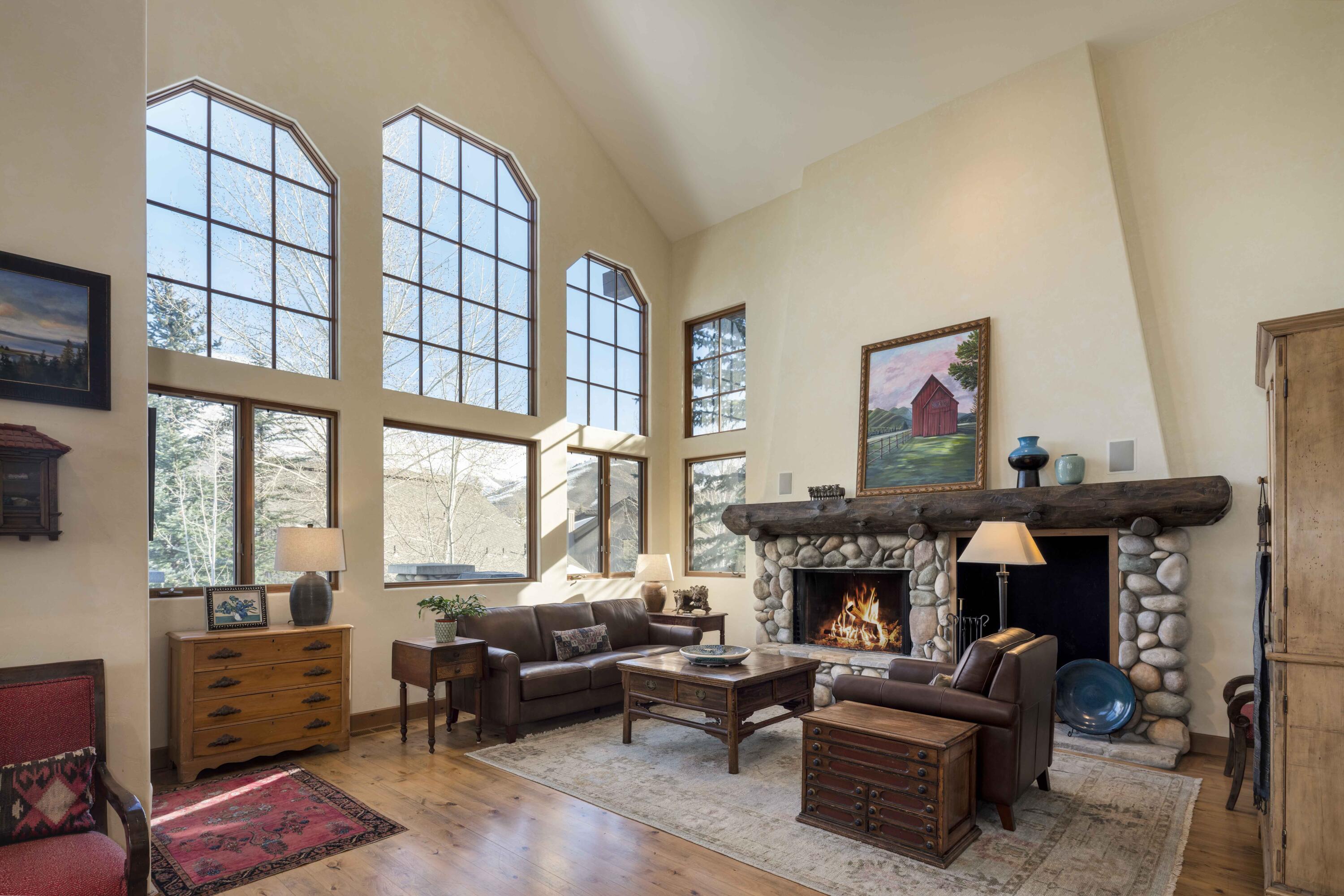 Great Room with Wood Fireplace