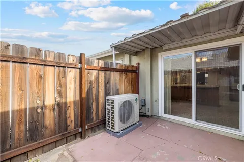 a view of a balcony with entryway
